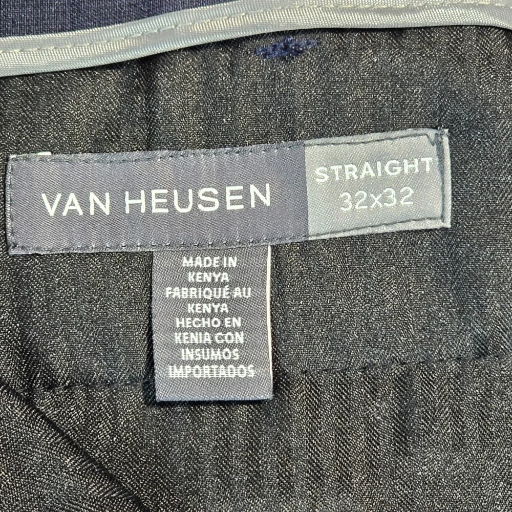 Van Heusen Mens Premium Non-Iron Straight Fit Dress Pants Ash Navy 32x32 536634